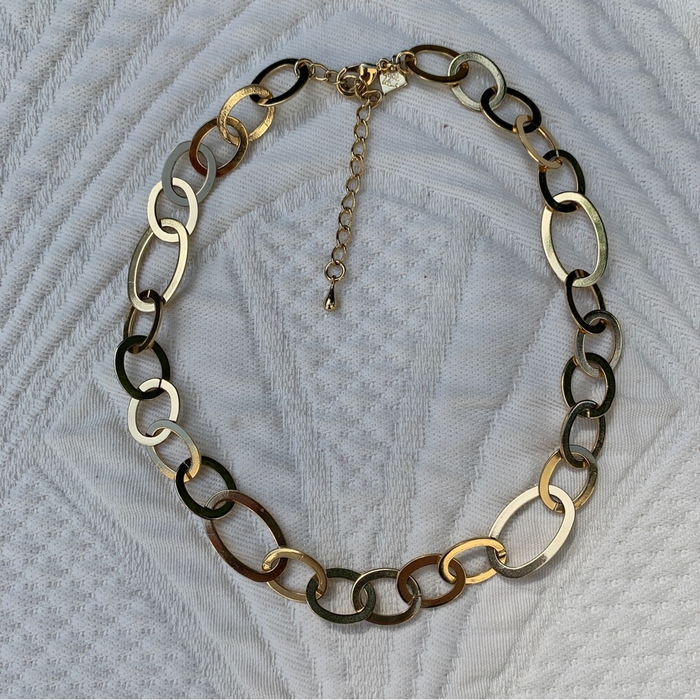 🤩4/$20 Vintage Like New COOKIE LEE Gold Chain Link Chunky Bling Necklace Y2K 19”